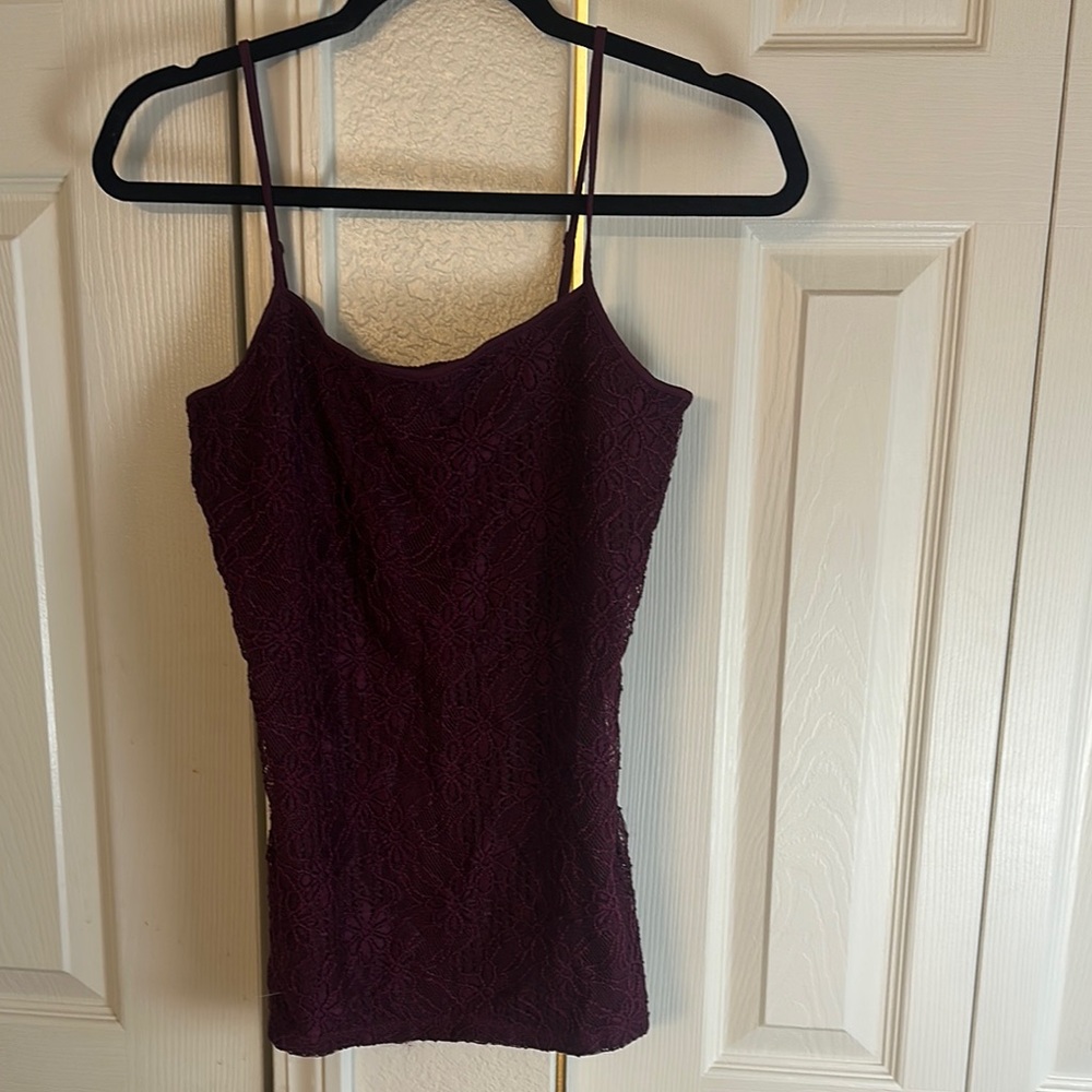 Elegant Burgundy Lace Women's Top